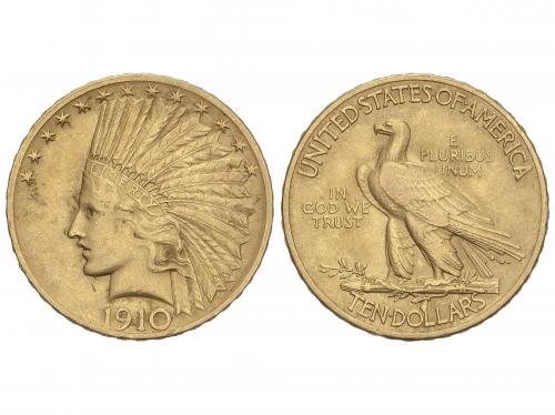 ESTADOS UNIDOS. 10 Dollars. 1910. 16,65 grs. AU (900). Indi