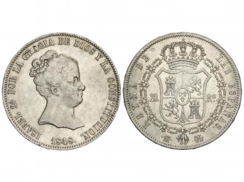 ISABEL II. 20 Reales. 1848. MADRID. C.L. 26,21 grs. AC-587.