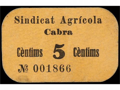 CATALUNYA. 5 Cèntims. Sindicat Agrícola CABRA DEL CAMP. Cart