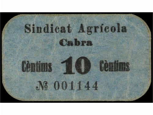CATALUNYA. 10 Cèntims. Sindicat Agrícola CABRA DEL CAMP. Car