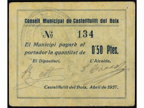 CATALUNYA. 50 Cèntims. C.M. de CASTELLFULLIT DEL BOIX. Cartó