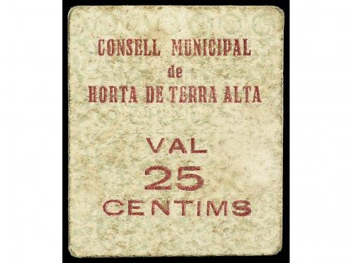 CATALUNYA. 25 Cèntims. C.M. d&#39;HORTA DE TERRA ALTA. Cartón. M