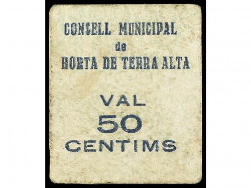 CATALUNYA. 50 Cèntims. C.M. d&#39;HORTA DE TERRA ALTA. Cartón. M