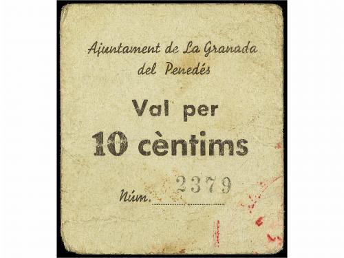 CATALUNYA. 1&#39; Cèntims. Aj. de LA GRANADA DEL PENEDÉS. Cartón