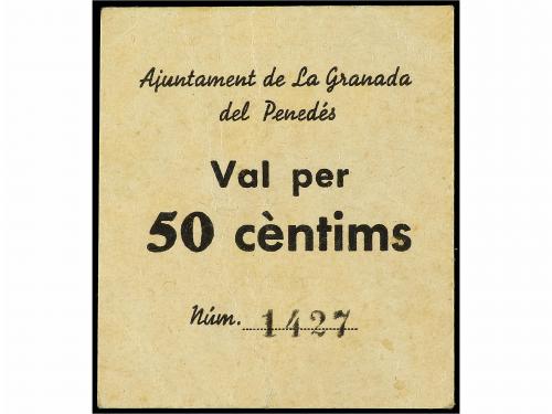 CATALUNYA. 50 Cèntims. Aj. de LA GRANADA DEL PENEDÉS. Cartón