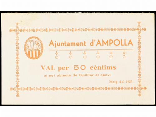 CATALUNYA. 50 Cèntims. Maig 1937. Aj. d&#39;AMPOLLA. Leve manchi