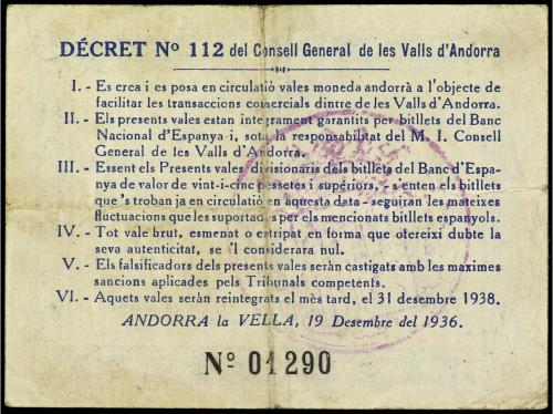 EMISIONES DE ULTRAMAR I ANDORRA. 2 Pessetes. 19 Desembre 193