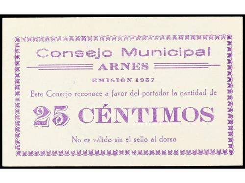 CATALUNYA. 25 Céntimos. 1937. C.M. de ARNES. Escrito en cast
