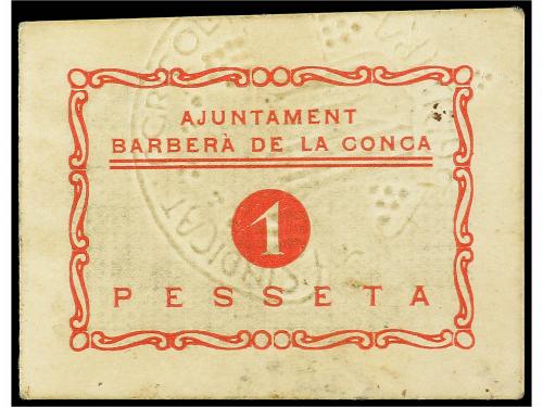 CATALUNYA. 1 Pesseta. Aj. de BARBERÀ DE LA CONCA. AT-297. MB