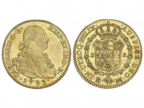 CARLOS IV. 2 Escudos. 1793. MADRID. M.F. 6,81 grs. Brillo or