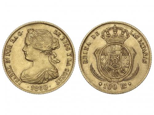ISABEL II. 100 Reales. 1860. BARCELONA. 8,34 grs. AC-787. MB