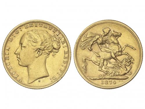 AUSTRALIA. Sovereign. 1874-S. VICTORIA. SYDNEY. 7,93 grs. AU