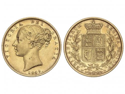 GRAN BRETAÑA. Sovereign. 1849. VICTORIA. 7,92 grs. AU. Fr-38