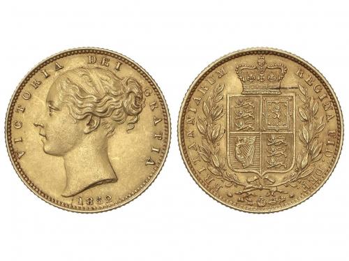 GRAN BRETAÑA. Sovereign. 1852. VICTORIA. 7,97 grs. AU. (Rayi