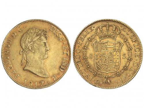 FERNANDO VII. 8 Escudos. 1817. MÉXICO. J.J. 26,95 grs. Bonit