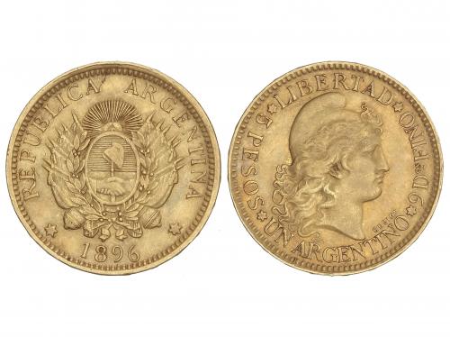 ARGENTINA. 5 Pesos. 1896. 8,01 grs. AU (900). Fr-14; KM-31.