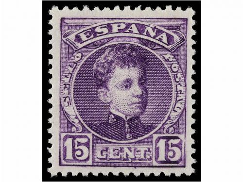 ** ESPAÑA. Ed. 246. 15 cts. violeta. PIEZA DE LUJO. 
