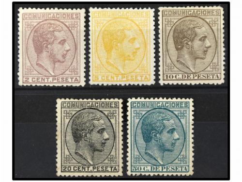 * ESPAÑA. Ed. 190/93, 196. CONJUNTO de cinco sellos, excele