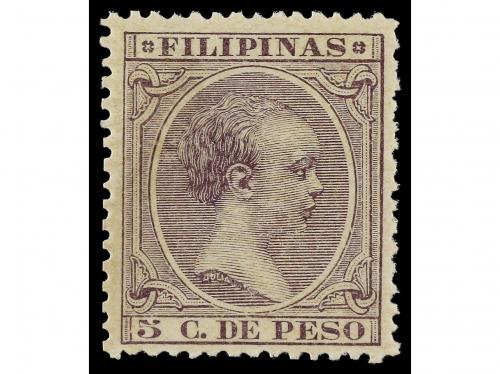 ** FILIPINAS. Ed. 96. 5 cts. violeta negro. Excepcional cent