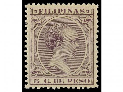 * FILIPINAS. Ed. 96. 5 cts. violeta negro. Excepcional centr