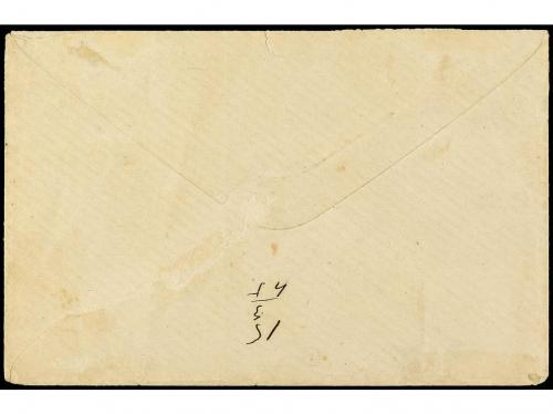✉ PERU. Sc. 15a. 1876. LIMA a TACNA. 1 peseta amarillo bisec