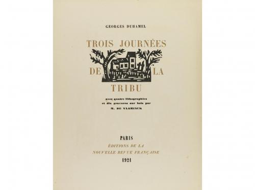 1921. LIBRO. (BIBLIOFILIA). DUHAMEL, GEORGES:. TROIS JOURNÉE