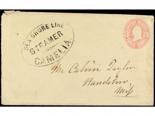 ✉ ESTADOS UNIDOS. (1866 CA.). 3 cents. rose postal stationar