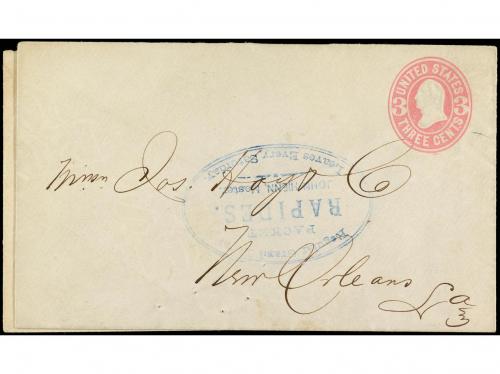 ✉ ESTADOS UNIDOS. (1860 CA.). Two 3 cents. postal stationary