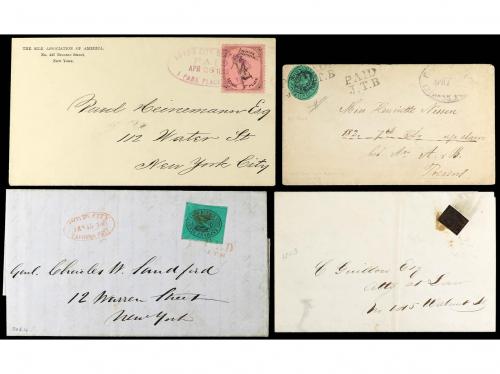 ✉ ESTADOS UNIDOS. 1850-85. Lot of 4 covers with BODY&#39;S and B