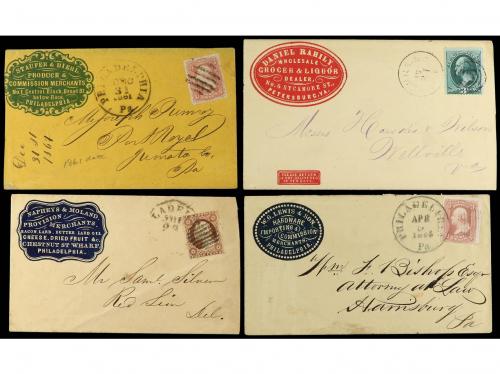 ✉ ESTADOS UNIDOS. 1857-1874. Fours covers with different ilu