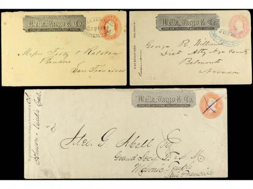 ✉ ESTADOS UNIDOS. 1860-70. Lot of 6 WELLS FARGO postal stati