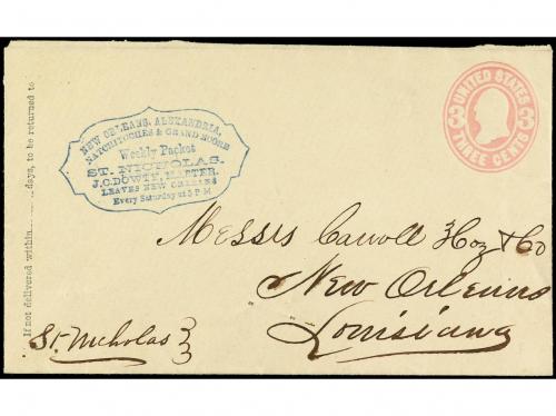 ✉ ESTADOS UNIDOS. (1867 CA.). 3 cts. rose postal stationary 