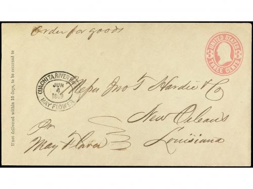 ✉ ESTADOS UNIDOS. 1869. 3 cents. rose postal stationary enve