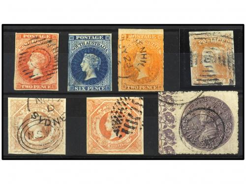 ° AUSTRALIA. 1854-61. CONJUNTO de sellos en usado de South A