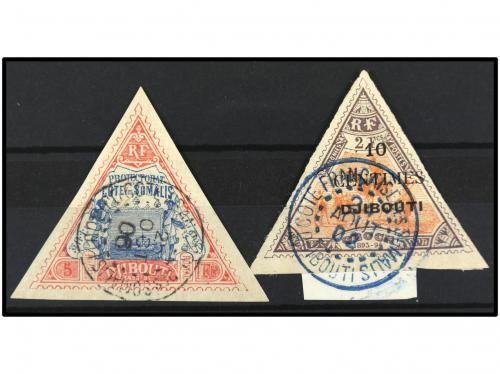 ° COSTA DE LOS SOMALIES. Yv. 19, 32. 1900-1902. DOS sellos. 