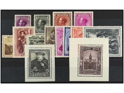 ** BELGICA. Yv. 390/93, 410, 436, 504/11. 1934-39. SERIES co