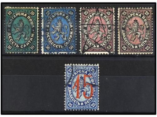 ° BULGARIA. Yv. 2, 4, 10 (2), 27. 1879-84. CONJUNTO de sello