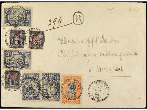 ✉ MARRUECOS: CORREO LOCAL. Yv. 62, 63 (4). 1898. RABAT a MAR