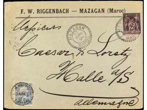 ✉ MARRUECOS: CORREO LOCAL. Yv. 47. 1894. MARRAKECH a ALEMANI