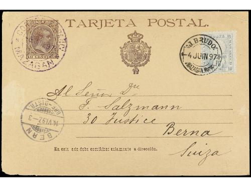✉ MARRUECOS: CORREO LOCAL. Yv. 51B. 1897. MAZAGÁN a BERNA. E