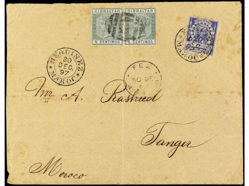 ✉ MARRUECOS: CORREO LOCAL. Yv. 18. 1897. MEQUINEZ a TÁNGER. 