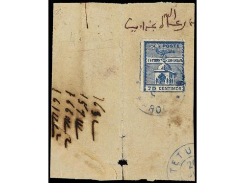 Δ MARRUECOS: CORREO LOCAL. Yv. 151. 1897. 75 cts. azul sobre