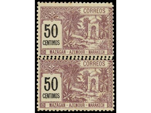 * MARRUECOS: CORREO LOCAL. Yv. 42a. 50 cent. lila y negro. P