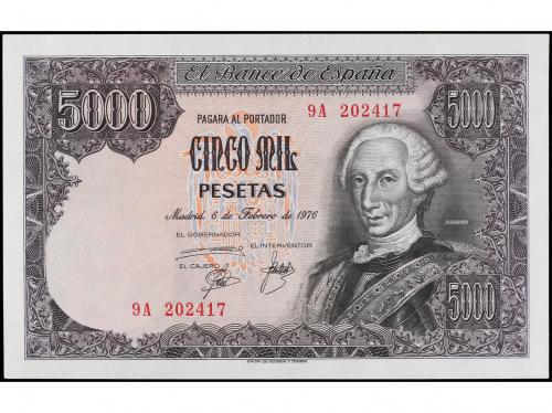 JUAN CARLOS I. 5.000 Pesetas. 6 Febrero 1976. Carlos III. Se