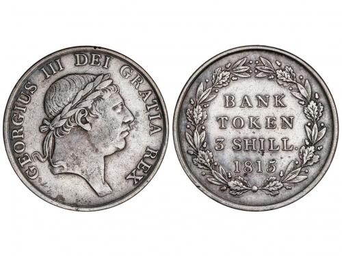 GRAN BRETAÑA. 3 Shillings. 1815. GEORGE III. BANK OF ENGLAND