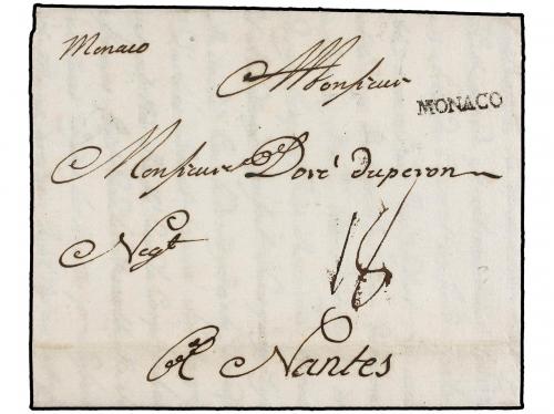 ✉ MONACO. 1767 (26 Enero). PORT MAURICE a NANTES. Carta comp