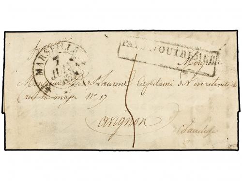 ✉ MARRUECOS FRANCES. 1832. TANGER a FRANCIA. Carta completa 