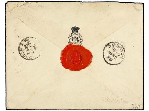 ✉ NIGERIA. 1899. Envelope sent to LONDON and redirected to D