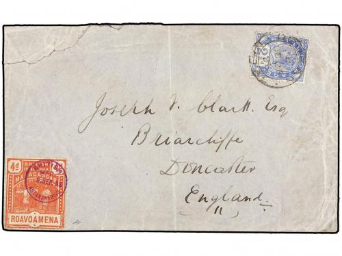 ✉ AFRICA DEL SUR. 1895. BRITISH INLAND MAIL. Cover carried o