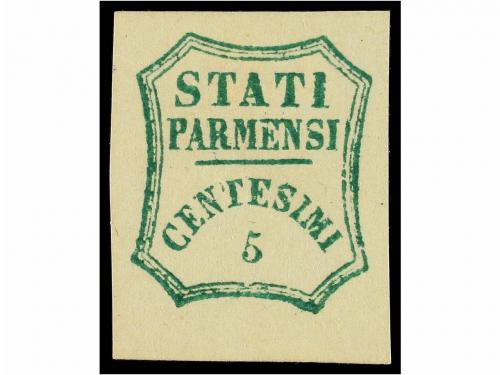 * ITALIA ANTIGUOS ESTADOS: PARMA. Sa. 12. 1859. 5 cts. verde